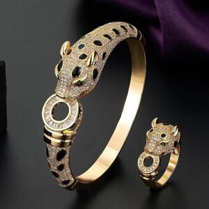 Maxpower (003 gold ring 9) Zlxgirl Jewelry Jet Cubic Zircon Leopard Animal Bridal Bangle Maxpower (003 gold ring 9) Zlxgirl Jewelry Jet Cubic Zircon Leopard Animal Bridal Bangle
