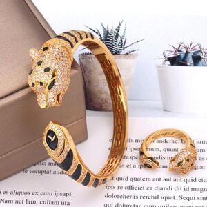 Maxpower (005 gold ring 9) Zlxgirl Jewelry Jet Cubic Zircon Leopard Animal Bridal Bangle Maxpower (005 gold ring 9) Zlxgirl Jewelry Jet Cubic Zircon Leopard Animal Bridal Bangle