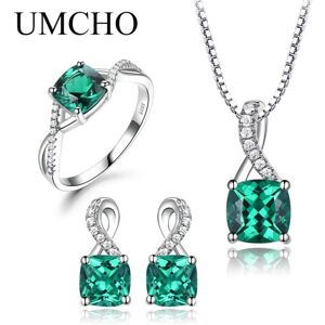 Maxpower (emerald, 6) Umcho Gemstone Emerald Ring Pendant Stud Earrings 925 Sterling Silv Maxpower (emerald, 6) Umcho Gemstone Emerald Ring Pendant Stud Earrings 925 Sterling Silv