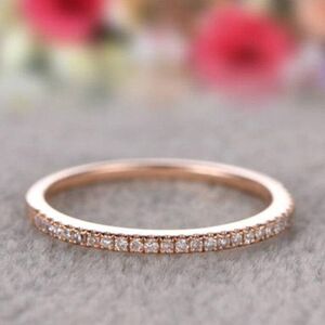 Maxpower (rose gold, 7) Single Row Zircon Couple Ring Rose Gold Plated Simple Niche High- Maxpower (rose gold, 7) Single Row Zircon Couple Ring Rose Gold Plated Simple Niche High-