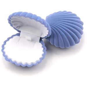 Maxpower (Sky Blue) Shell Shape Velvet Jewelry Box Wedding Engagement Ring Box for Earrin Maxpower (Sky Blue) Shell Shape Velvet Jewelry Box Wedding Engagement Ring Box for Earrin