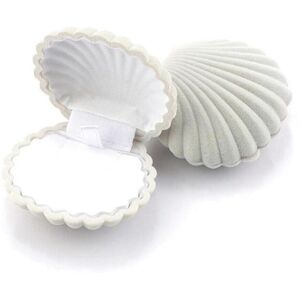 Maxpower (Grey) Shell Shape Velvet Jewelry Box Wedding Engagement Ring Box for Earrings N Maxpower (Grey) Shell Shape Velvet Jewelry Box Wedding Engagement Ring Box for Earrings N