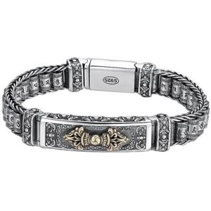 Maxpower (as the picture, 20cm) New Vajra Drop Magic Pestle Silver Bracelet Men's Re Maxpower (as the picture, 20cm) New Vajra Drop Magic Pestle Silver Bracelet Men's Re