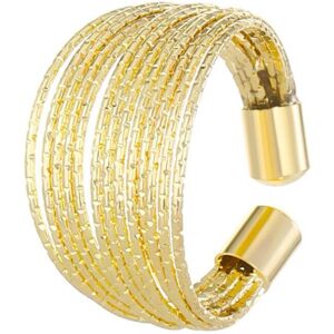 Maxpower (gold, 1 pcs-ring) Light Luxury Multi Layered Open Ring Flexible Flash Metal Wir Maxpower (gold, 1 pcs-ring) Light Luxury Multi Layered Open Ring Flexible Flash Metal Wir