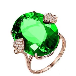 Maxpower (green, 10) Luxury Oval Topaz Ring 18k Rose Gold Wedding Band Ring For Women Gif Maxpower (green, 10) Luxury Oval Topaz Ring 18k Rose Gold Wedding Band Ring For Women Gif