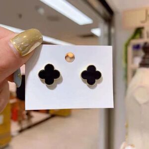 Maxpower (black) Four-leaf Clover Earrings Dongdaemun Net Red Temperament Small And Simpl Maxpower (black) Four-leaf Clover Earrings Dongdaemun Net Red Temperament Small And Simpl
