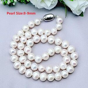 Maxpower (white, 8-9&40cm) Charming Freshwater Pearl Necklace Chain Beaded Jewelry Women Maxpower (white, 8-9&40cm) Charming Freshwater Pearl Necklace Chain Beaded Jewelry Women