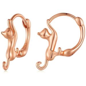 Maxpower (rose gold) Wostu Real 925 Sterling Silver Black Cute Cat Stud Earrings For Wome Maxpower (rose gold) Wostu Real 925 Sterling Silver Black Cute Cat Stud Earrings For Wome