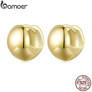 Maxpower (gold, B) Bamoer 925 Sterling Silver Simple Buckle Earrings Romantic Mirror Poli Maxpower (gold, B) Bamoer 925 Sterling Silver Simple Buckle Earrings Romantic Mirror Poli