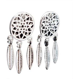 Maxpower (silver) Women Bohemia Dream Catcher Hollow Drop Pendant Ear Stud Earrings Acces Maxpower (silver) Women Bohemia Dream Catcher Hollow Drop Pendant Ear Stud Earrings Acces