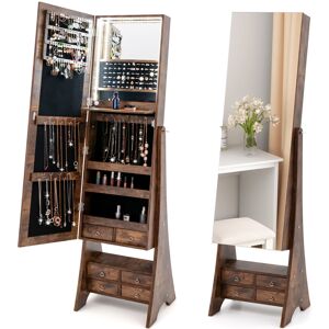 Costway Freestanding Jewelry Cabinet Floor Jewelry Armoire Organizer Costway Freestanding Jewelry Cabinet Floor Jewelry Armoire Organizer