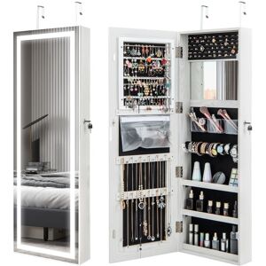Costway 120cm LED Mirror Jewelry Cabinet Door Wall Mounted Full Length Mirror Costway 120cm LED Mirror Jewelry Cabinet Door Wall Mounted Full Length Mirror