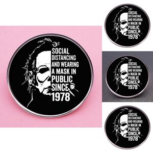 Unbranded Premium Michael Myers Badge Pin - Unisex Alloy Brooch with Artistic Lightning De Unbranded Premium Michael Myers Badge Pin - Unisex Alloy Brooch with Artistic Lightning De