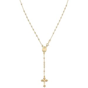 Unbranded (As show, One size) 18K Gold Over Sterling Silver Italian Rosary Bead Cross Y Ne Unbranded (As show, One size) 18K Gold Over Sterling Silver Italian Rosary Bead Cross Y Ne