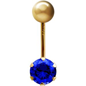 (9ct Yellow Gold, Blue) Jewelco London Ladies 9ct Yellow Gold 6mm Cubic Zirconia (9ct Yellow Gold, Blue) Jewelco London Ladies 9ct Yellow Gold 6mm Cubic Zirconia