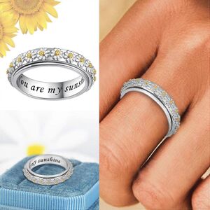 Unbranded (Size 10) Daisy Flower Anxiety Spinner Ring,Rotatable Mood Rings for Women Relie Unbranded (Size 10) Daisy Flower Anxiety Spinner Ring,Rotatable Mood Rings for Women Relie