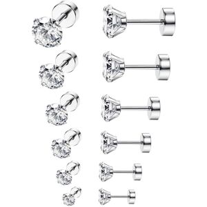 Unbranded 1/6 Pairs 18G Stainless Steel Ear Stud Piercing Barbell Studs Earrings Set Round Unbranded 1/6 Pairs 18G Stainless Steel Ear Stud Piercing Barbell Studs Earrings Set Round