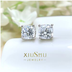 Unbranded 2-Carat Diamond Earrings Fat Square Earrings Accessories In Europe And America D Unbranded 2-Carat Diamond Earrings Fat Square Earrings Accessories In Europe And America D