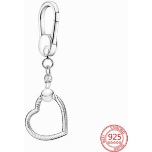 Unbranded Charms 925 Sterling Silver Moment Key Ring Small Bag Heart Charm Holder Fit Pand Unbranded Charms 925 Sterling Silver Moment Key Ring Small Bag Heart Charm Holder Fit Pand