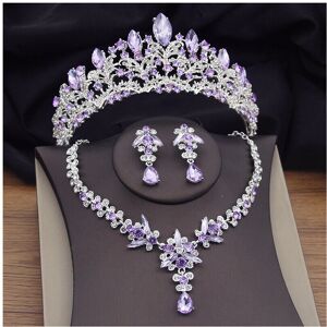 Unbranded Gorgeous Purple Crystal Bridal Jewelry Sets for Women Silver Colors Tiaras Earri Unbranded Gorgeous Purple Crystal Bridal Jewelry Sets for Women Silver Colors Tiaras Earri