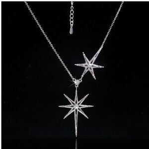 Unbranded Big Bling Star Pendant with Zircon Stone S925 Sterling Silver Necklace for Women Unbranded Big Bling Star Pendant with Zircon Stone S925 Sterling Silver Necklace for Women