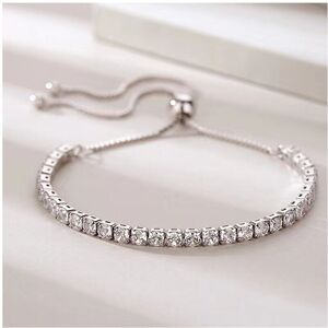 Unbranded Inlaid Zircon Combination Chain 925 Sterling Silver Bracelet Ladies Jewelry Birt Unbranded Inlaid Zircon Combination Chain 925 Sterling Silver Bracelet Ladies Jewelry Birt