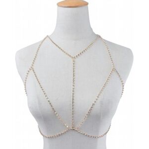 Unbranded Jewdy Crystal Body Chains Rhinestone Open Bra Chain Necklace for Women, Bikini B Unbranded Jewdy Crystal Body Chains Rhinestone Open Bra Chain Necklace for Women, Bikini B