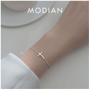 Unbranded Real 925 Sterling Silver Smooth Cross Bracelet For Women Link Chain Bracelet Fin Unbranded Real 925 Sterling Silver Smooth Cross Bracelet For Women Link Chain Bracelet Fin