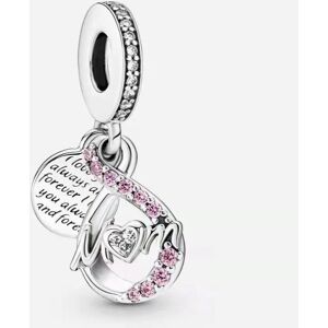 Unbranded Mum Infinity Pave Double Dangle Charm 925 Sterling Silver - European Fit Bracele Unbranded Mum Infinity Pave Double Dangle Charm 925 Sterling Silver - European Fit Bracele