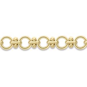 Jewelco London Ladies 9ct Yellow Gold Beads n Hoops Chain Bracelet 11mm 7.5"/19c Jewelco London Ladies 9ct Yellow Gold Beads n Hoops Chain Bracelet 11mm 7.5"/19c