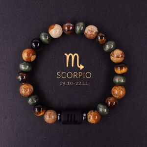 Unbranded (Scorpio) Zodiac Couple Handmade Tiger Eye Beaded Bracelet with 12 Horoscope Sig Unbranded (Scorpio) Zodiac Couple Handmade Tiger Eye Beaded Bracelet with 12 Horoscope Sig