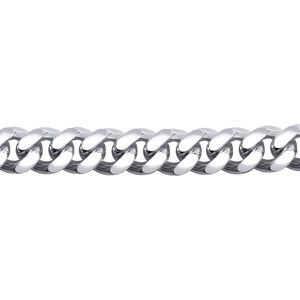 (20) Jewelco London Men's Rhodium Plated Sterling Silver Domed Curb Cuban 9mm Ch (20) Jewelco London Men's Rhodium Plated Sterling Silver Domed Curb Cuban 9mm Ch