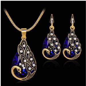 Unbranded Blue Waterdrop Peacock Pendant Necklace Earring Set Jewelry Simple Fashion Gift Unbranded Blue Waterdrop Peacock Pendant Necklace Earring Set Jewelry Simple Fashion Gift