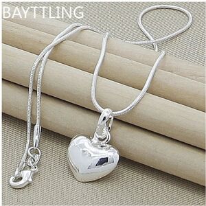 Unbranded (65CM) Fine 925 Sterling Silver Solid Heart Necklace Snake Chain For Women Unbranded (65CM) Fine 925 Sterling Silver Solid Heart Necklace Snake Chain For Women