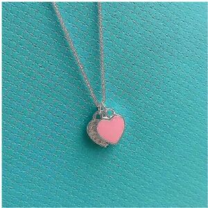 Unbranded Classic Necklace Double Heart 925 Sterling Silver Pendant (1 Piece, Pink) Unbranded Classic Necklace Double Heart 925 Sterling Silver Pendant (1 Piece, Pink)