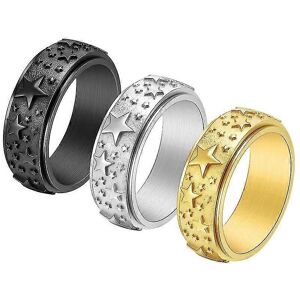 Unbranded (8, black) 2pcs Stainless Fidget Ring 8mm Moon Star Sun Spinner Rings Silver Gol Unbranded (8, black) 2pcs Stainless Fidget Ring 8mm Moon Star Sun Spinner Rings Silver Gol
