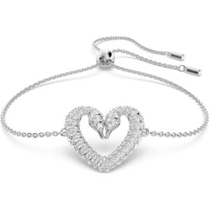 Swarovski Rhodium Plated Una Pave Heart Crystal Bracelet 5625534 Swarovski Rhodium Plated Una Pave Heart Crystal Bracelet 5625534