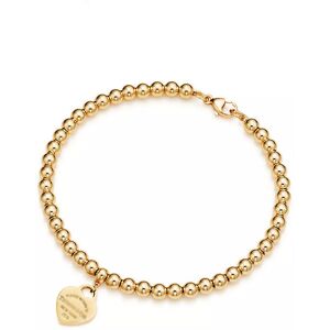 Unbranded (Golden 4mm beaded heart-shaped bracelet, 17cm) Classic T Family heart-shaped en Unbranded (Golden 4mm beaded heart-shaped bracelet, 17cm) Classic T Family heart-shaped en