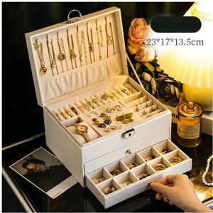 Unbranded (Three Floors White) Jewelry Box Stud Earrings Necklaces Rings Large Capacity St Unbranded (Three Floors White) Jewelry Box Stud Earrings Necklaces Rings Large Capacity St