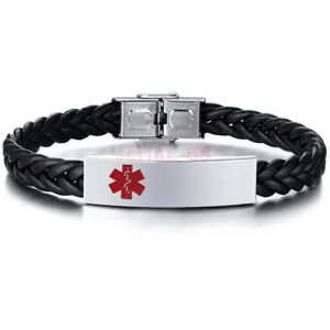 Unbranded (TYPE 1 DIABETES) Laser Engraved Medical Alert ID Men Women Bracelet Black PU Le Unbranded (TYPE 1 DIABETES) Laser Engraved Medical Alert ID Men Women Bracelet Black PU Le