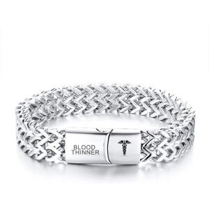 Unbranded (BLOOD THINNER) Medical Alert ID Double Layers Men Bracelet Chain Personalized E Unbranded (BLOOD THINNER) Medical Alert ID Double Layers Men Bracelet Chain Personalized E