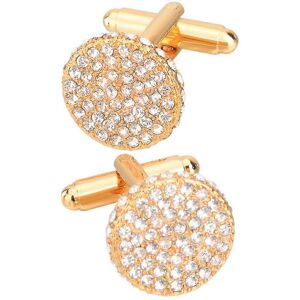 Unbranded (As show, One size) 1 Pair Man's Shirt Studs Round Rhinestone Cufflinks Gold Unbranded (As show, One size) 1 Pair Man's Shirt Studs Round Rhinestone Cufflinks Gold