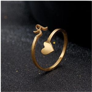 Unbranded (Gold A) New Stainless Steel Heart 26 A-Z Initial Letters Open Ring Adjustable W Unbranded (Gold A) New Stainless Steel Heart 26 A-Z Initial Letters Open Ring Adjustable W