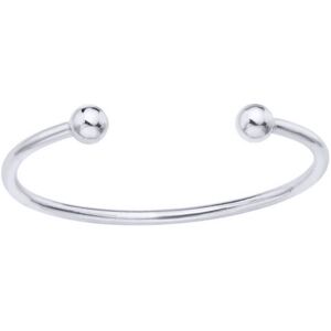 Jewelco London Kids Rhodium Plated Sterling Silver Torque Baby Bangle Bracelet 2 Jewelco London Kids Rhodium Plated Sterling Silver Torque Baby Bangle Bracelet 2