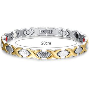 Unbranded (Black) Magnetic Stainless Steel Leaf Bracelet – Silver and Gold Two-Tone Energy Unbranded (Black) Magnetic Stainless Steel Leaf Bracelet – Silver and Gold Two-Tone Energy