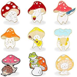 Unbranded (As show, One size) 9 Pieces Mushroom Enamel Pin Brooches Mushroom Brooches Cute Unbranded (As show, One size) 9 Pieces Mushroom Enamel Pin Brooches Mushroom Brooches Cute