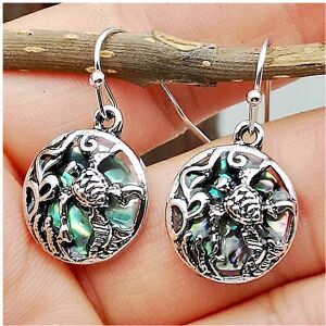 Unbranded (As show, One size) Delicate 925 Sterling Silver Abalone Shell Earrings, Creativ Unbranded (As show, One size) Delicate 925 Sterling Silver Abalone Shell Earrings, Creativ