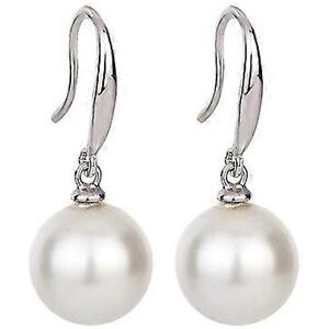 Unbranded (As show, One size) Sterling silver white pearl pendant earrings (platinum), sim Unbranded (As show, One size) Sterling silver white pearl pendant earrings (platinum), sim