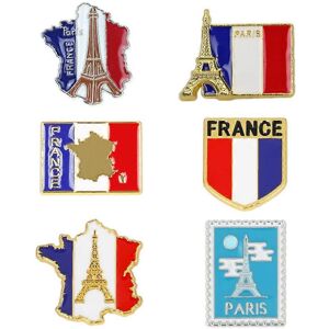 Unbranded (As show, One size) (F)6 pieces rustic enamel pins French flag lapel pins French Unbranded (As show, One size) (F)6 pieces rustic enamel pins French flag lapel pins French