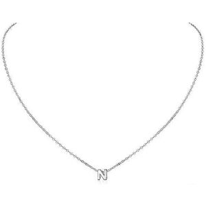 Unbranded (As show, One size) 1 Initial N Letter Choker Necklace for Women 925 Sterling Si Unbranded (As show, One size) 1 Initial N Letter Choker Necklace for Women 925 Sterling Si